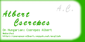 albert cserepes business card